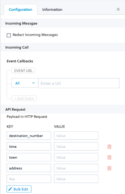 Start node configuration