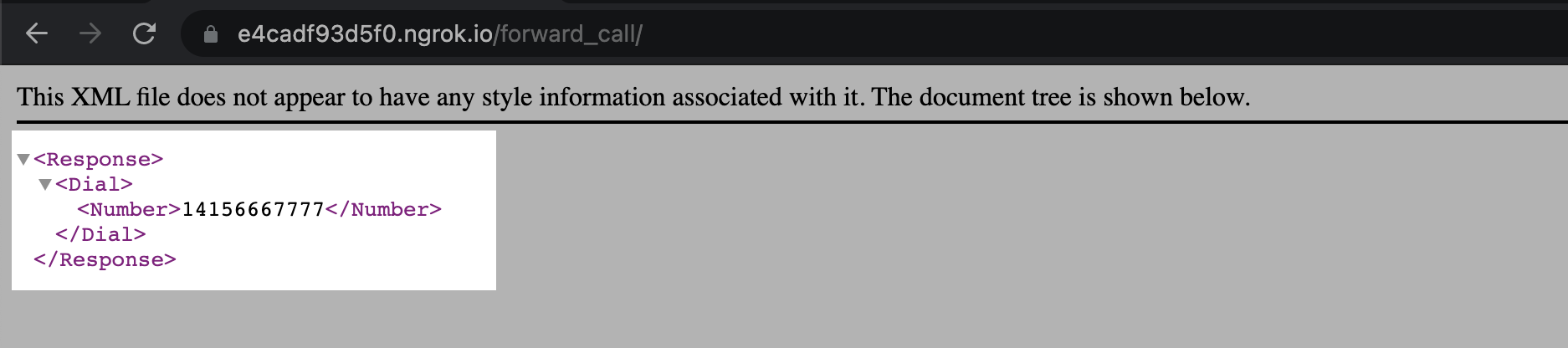 XML document with Dial XML element