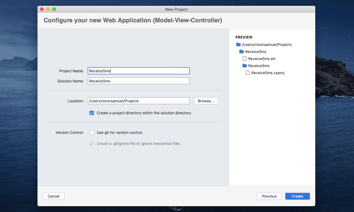 Configure the MVC app