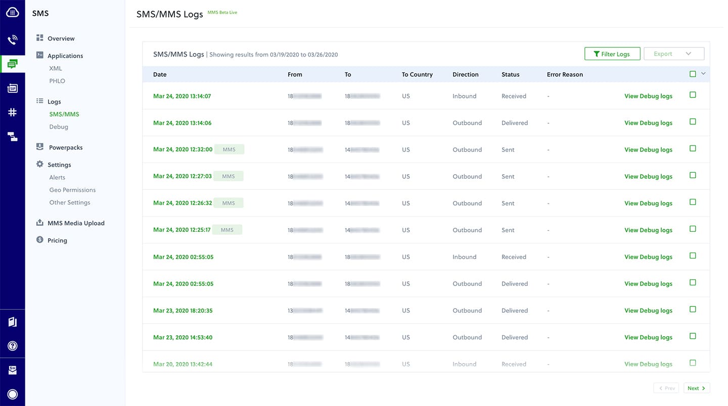 SMS Logs