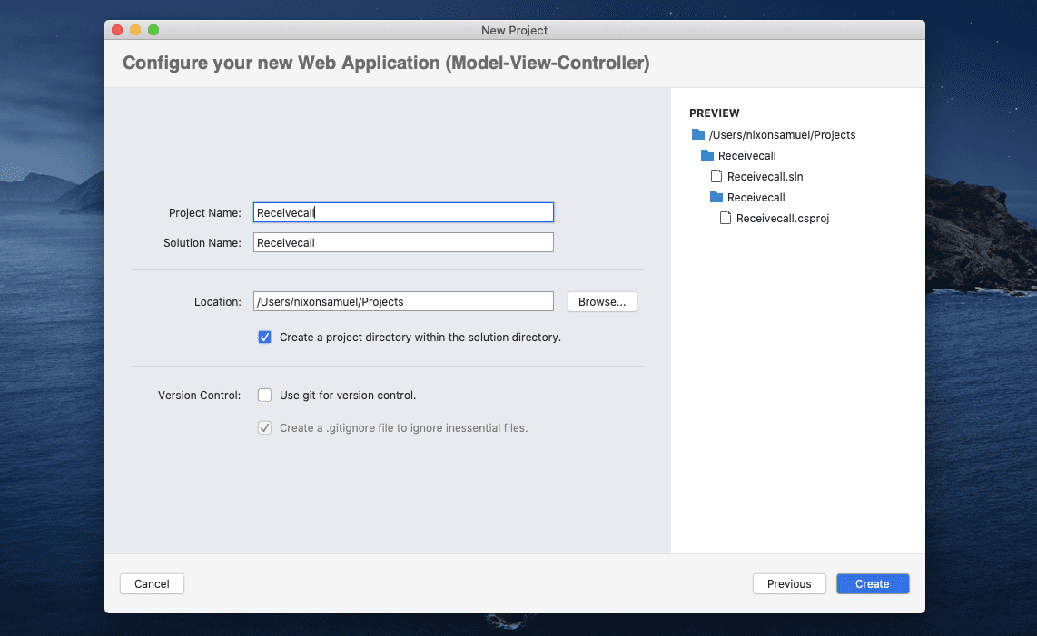 Configure the MVC app